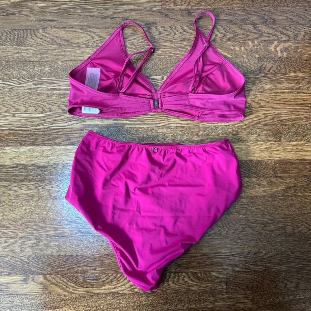 Rosa Cha Magenta High Waist‎ Bikini Set Size Large - Picture 4 of 6